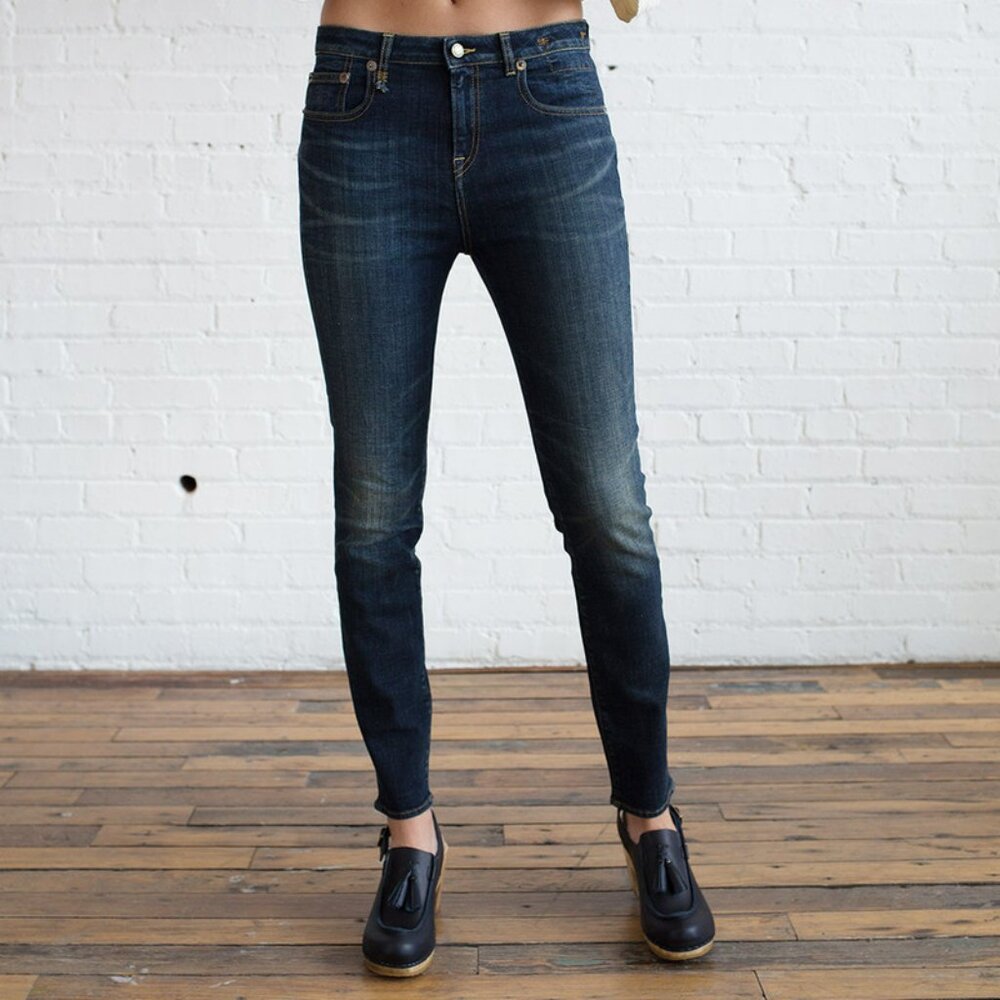 R13 Jenni Mid-Rise Skinny Jeans Size 30 Indigo Made in Italy NWOT